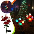 thumbnail image 1 of Fiudx Ofertas flash Artículos en oferta 2PC Solar 4-head Rose Santa Claus Luces Festival al aire libre Jardín Decoración de patio, 1 of 7