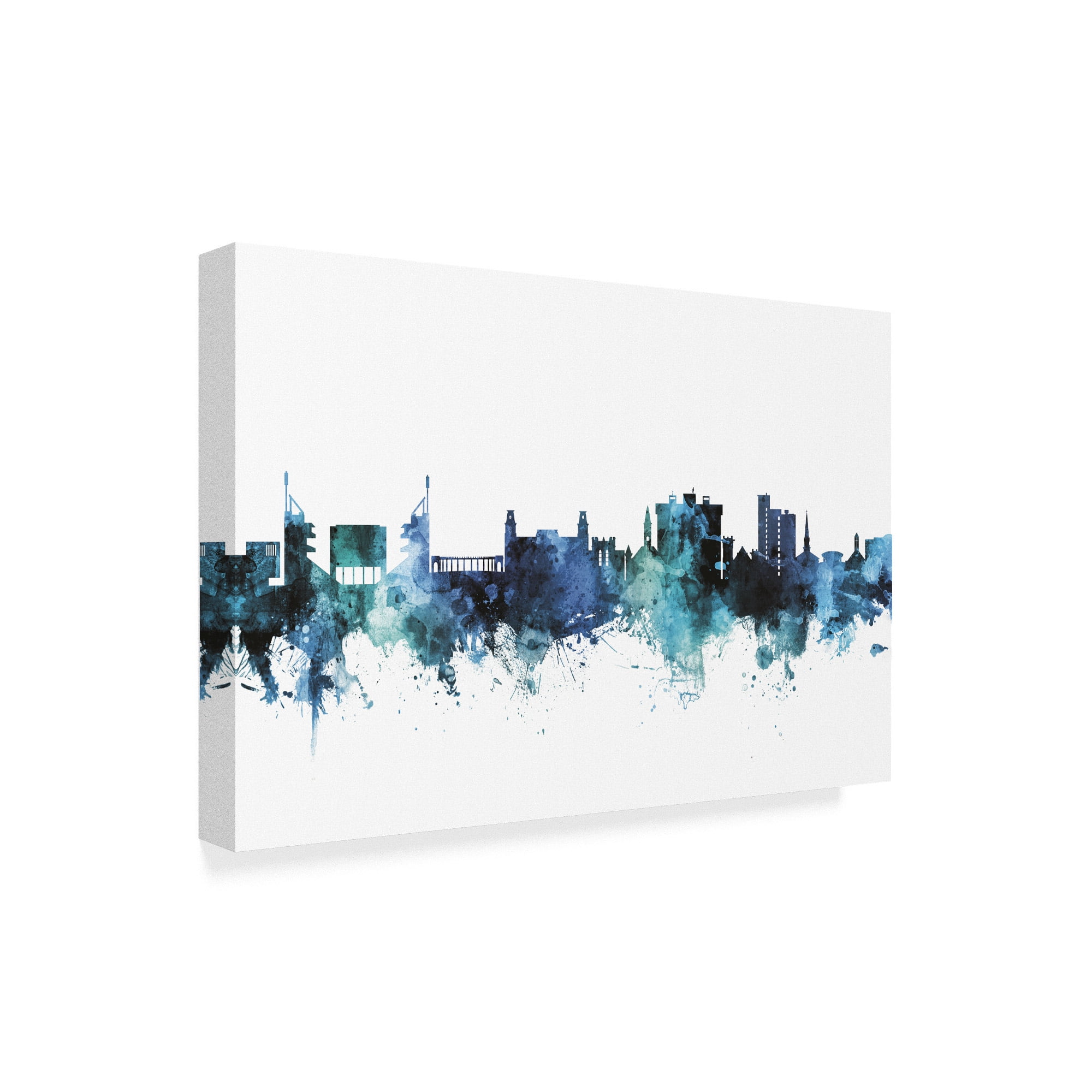 Trademark Fine Art 'Fayetteville Arkansas Blue Teal Skyline' Canvas Art by  Michael Tompsett - Walmart.com