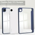 thumbnail image 2 of ELEHOLD Trifold Case for Samsung Galaxy Tab A9 8.7" 2023 -  Kickstand Function Built-in S Pen Holder Acrylic Transparent Clear Back Shockproof Cover for Samsung Galaxy Tab A9,Darkblue, 2 of 7