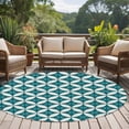 thumbnail image 4 of Round Rug 5Ft Washable Non-Slip, Abstract Geometric Circle Area Rugs for Living Room Bedroom, Vintage Rhombus Circle Texture Green Indoor Floor Mats Carpet Runner for Home Decor Aesthetic, 4 of 8