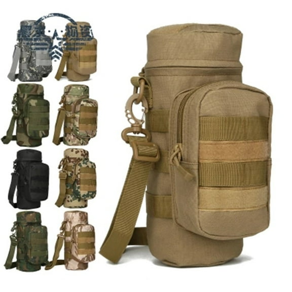 CIMAXIC Men Water Bottle Pouch Oxford Cloth Water Bottle Pouch Black 1Pack