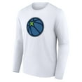 thumbnail image 2 of Men's White Minnesota Timberwolves Alternate Logo Long Sleeve T-Shirt, 2 of 3