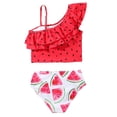 thumbnail image 4 of Swim Suits for Girls One Piece Toddler Baby Girl Rashguard Sets Long Sleeve Swimsuit Vest Bikini Swim Suits 3-Pieces Bathing Suits Watermelon Print, 4 of 7