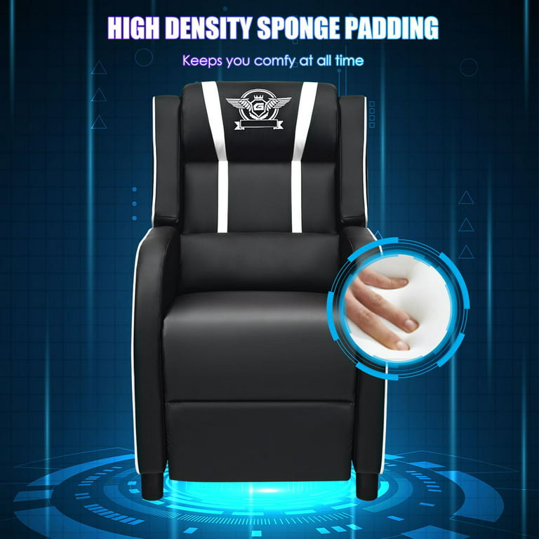Buy Racing Style Single GamingRecliner Sofa w/ Cushion - Giantex White