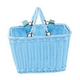 thumbnail image 3 of Cesta de bicicleta de mimbre para niños, cesta de bicicletas con manijas lavables y portátiles para niños, accesorios tejidos para el ciclismo al aire azul, 3 of 9