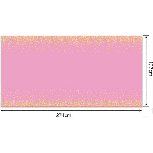 137x274cm Gold Dot Confetti Table Cover Pink And Gold Party Tablecloth Pink Plastic Tableclothrectangular Table Cover