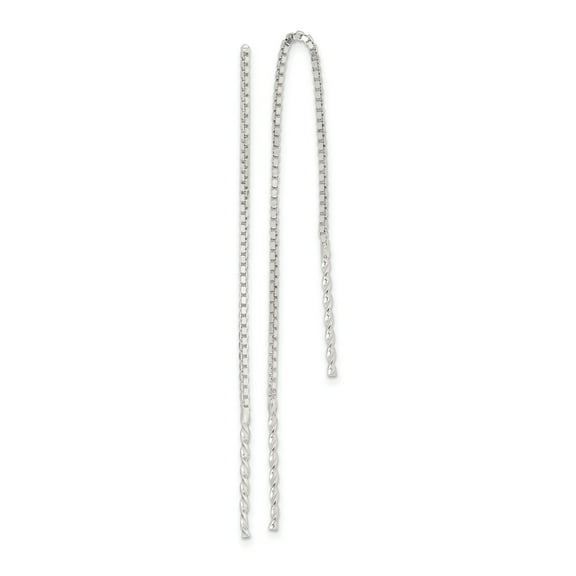 925 Sterling Silver Spiral Bar Threader Earrings