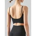 thumbnail image 4 of Correa delgada Yoga sujetador Pure Color U Back Crop Camisole Top para deportes con almohadilla extraíble en el pecho, 4 of 6