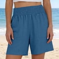 thumbnail image 5 of Fashion Plus Size Shorts for Womens Summer Casual Cotton and Linen Solid Color Shorts Lightweight High Waist Pockets Shorts, 5 of 6