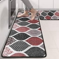 thumbnail image 2 of Kitchen Rugs Sets Of 2,Red and Black Ethnic Geometric Pattern Anti Fatigue Kitchen Mat Rugs Non Slip Washable,Decorative Kitchen Floor Mats for Kitchen,Sink,Laundry,17"x47"+17"x47", 2 of 5