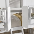 thumbnail image 6 of Leumius Twin over Twin Floor Bunk Bed with Ladder and Guardrails, House-Shaped-Bunk Bed with Window and Door for Boys Girls White, 6 of 9