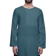 thumbnail image 2 of Atasi Asymmetric Indian Mens Long Kurta Solid Round Neck Kurtas Party Wear, 2 of 5