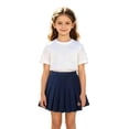 thumbnail image 3 of WOYY Girls High Rise Pleated Skirt School A Line Skirts with Built-In Shorts, Navy, Sizes 3-12, 3 of 5
