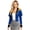 Blue, variant on Womens Showman Blazer Lapel Collar Chain Button Coat Black S