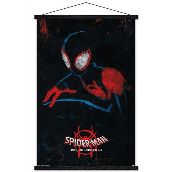 Marvel Spider-Man - Into The Spider-Verse - Shadow Wall Poster with Wooden Magnetic Frame, 22.375" x 34"