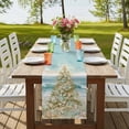 thumbnail image 4 of Coastal Beach Table Runner, Summer Ocean Wave Starfish Coral Trees Washable Cotton Linen Table Runners 48 Inches Long, Dresser Scarf Runner for Nightstand/Coffee/End Tables 13''x48'', 4 of 9