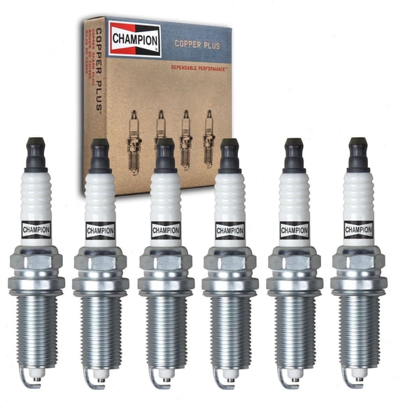 6 pc Champion Copper Plus Spark Plugs compatible with Lexus RX450h 3.5L V6 2016-2020