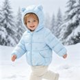 thumbnail image 5 of newwalpole Toddler Baby Boys Girls Winter Coats Jacket Warm Clothes for Kid Thick Ears Hoodie Velvet Snowsuit(Sky Blue,12-18 Months), 5 of 9