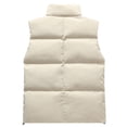 thumbnail image 4 of Men's Lightweight Packable Insulated Puffer Vest Outerwear Stand Collar Quilted Vest Full Zipper Sleeveless Lightweight Jackets with Pockets Packable Casual Winter Streetwear for Travel,White 3XL, 4 of 6