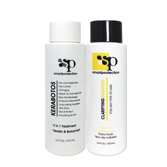 Kerabotos & Champú Clarificante 16oz - Tratamiento 2 en 1 - Queratina + Botosmart de Smart Protection