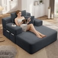 thumbnail image 6 of LLappuil Chaise Lounge Chair Indoor, Corduroy Boneless Sofa Bed, Deep Seat Sleeper Couch Reading Chairs, Cloud Sofas Couches for Living Room, No Assembly Required Dark Gray, 6 of 11