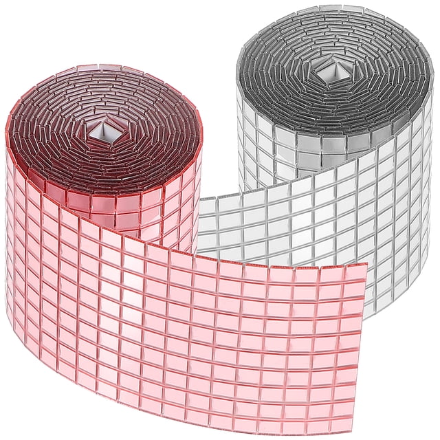 Miangastore Acrylic Mirror Mosaic Tiles Stickers for Decor Assorted Color Reflective with Mirror Effect 2 Pcs
