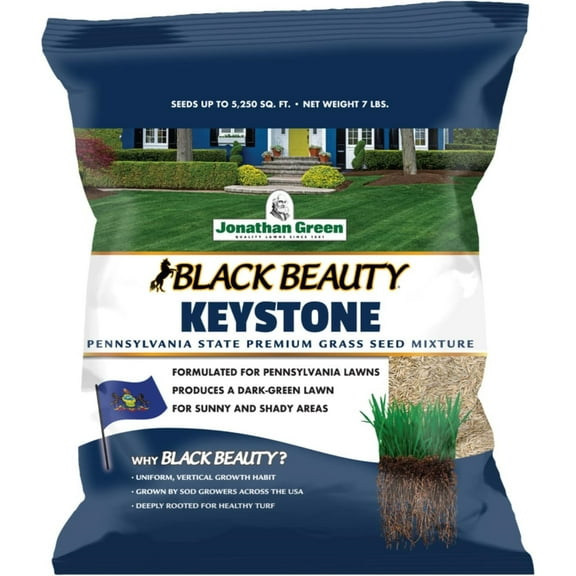 Jonathan Green 10361 Black Beauty Keystone Grass Seed, PA Mix, 7-Lbs. - Quantity 1