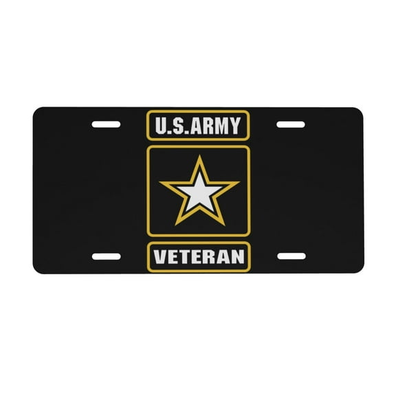 U.S. Army Veteran Logo License Plate 6x12 Inch Thickening Aluminum Metal Decorative License Plates, Universal Fit For Trucks, Suvs, Vehicles