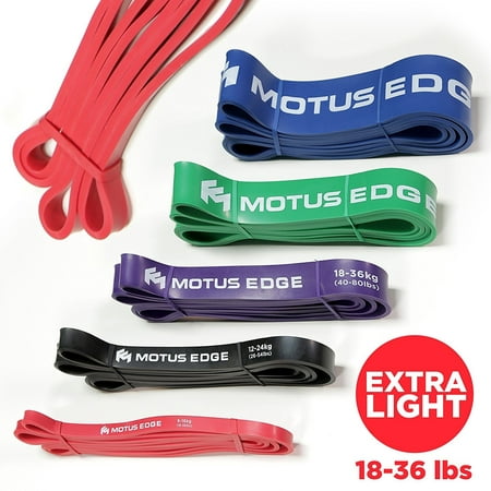 Motus Edge EXTRA LIGHT Resistance Band – CrossFit, Assisted Pull-Up Band, Mobility, Rehab, Stretching - RED (18-36