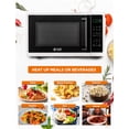 thumbnail image 2 of COMMERCIAL CHEF Microondas de 0,9 pies cúbicos con 10 niveles de potencia, microondas pequeño con mango de agarre, microondas de encimera de 900 W con pantalla digital, cerradura de puerta y temporiza, 2 of 5