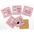 thumbnail image 2 of Inkdotpot Ensemble de 6 sous-Verres Faciles à Nettoyer 4 Pouces Carrés-Réutilisables - Citations Chat, 2 of 8