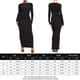 thumbnail image 2 of Faldas largas Vestido largo negro para mujer Color sólido Cuello redondo Slim Fit Traje de vacaciones para chica picante Cgtredaw Negro T S para Mujer, 2 of 7