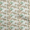 thumbnail image 1 of oneOoneRayonBeigeFabricTropicalAbstractLeafWithAnimalFabricForSewingPrintedCraftFabricByTheYard56InchWide, 1 of 4