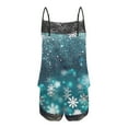 thumbnail image 4 of Yufatyle Women's Pajamas Set Sleeveless Lace Cami Shorts Sleepwear Comfy Loungewear Christmas Print Nightwear Two Piece Pj Set 2XL, 4 of 5