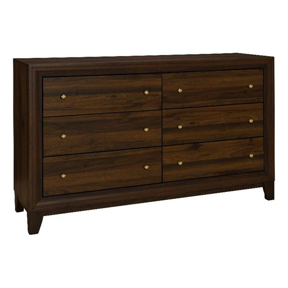 Welsley 6-drawer Dresser Cabinet Walnut