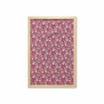 thumbnail image 1 of Sugar Skull Wall Art with Frame, All Saints Day Oriental Mexican Flowers Hearts Vibrant Design Print, Printed Fabric Poster for Bathroom Living Room, 23" x 35", Hot Pink Purple Green, by Ambesonne, 1 of 2