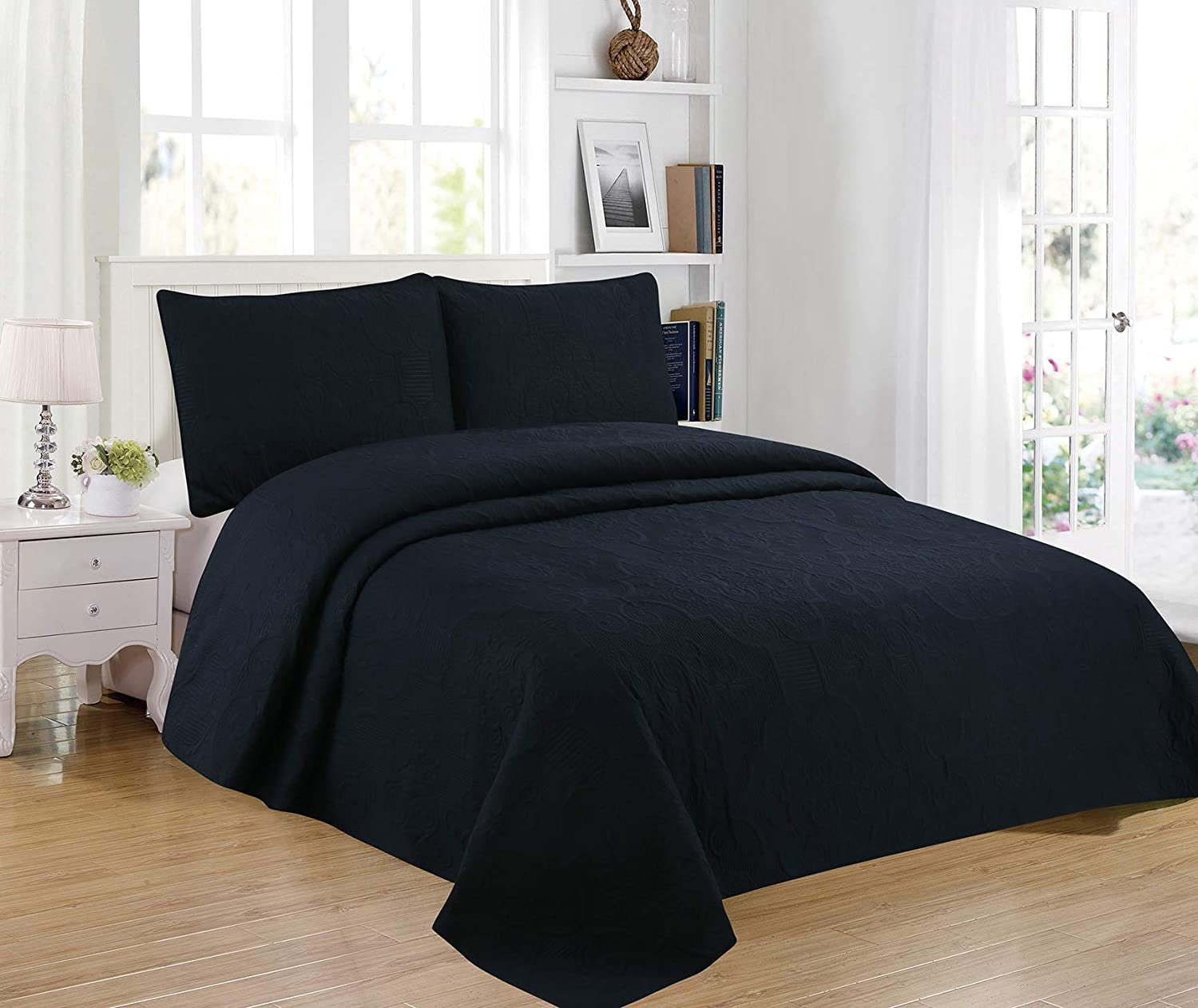 Sapphire Home 3Piece King/CalKing Oversize Bedspread Coverlet Bedding