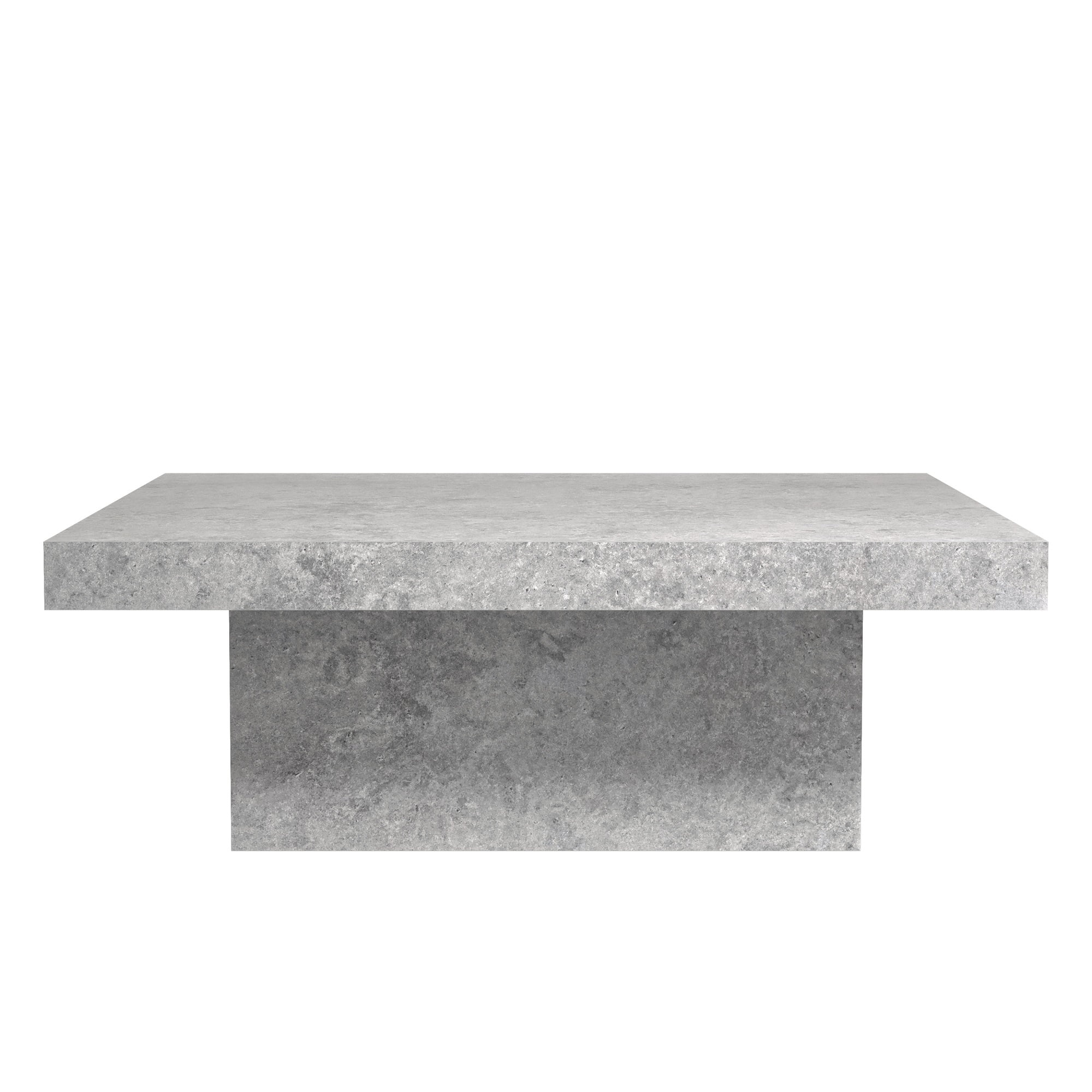 Carmelo 35.4 in Concrete Cool Grey Square Wood Top Coffee Table