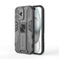 thumbnail image 2 of Feishell Hybrid Armor Rugged Case for iPhone 16 Plus,Support Magnetic Car Mount,Military Grade Drop Protection Hidden Kickstand Rugged Non-Slip Durable Phone Case for iPhone 16 Plus,Black, 2 of 9