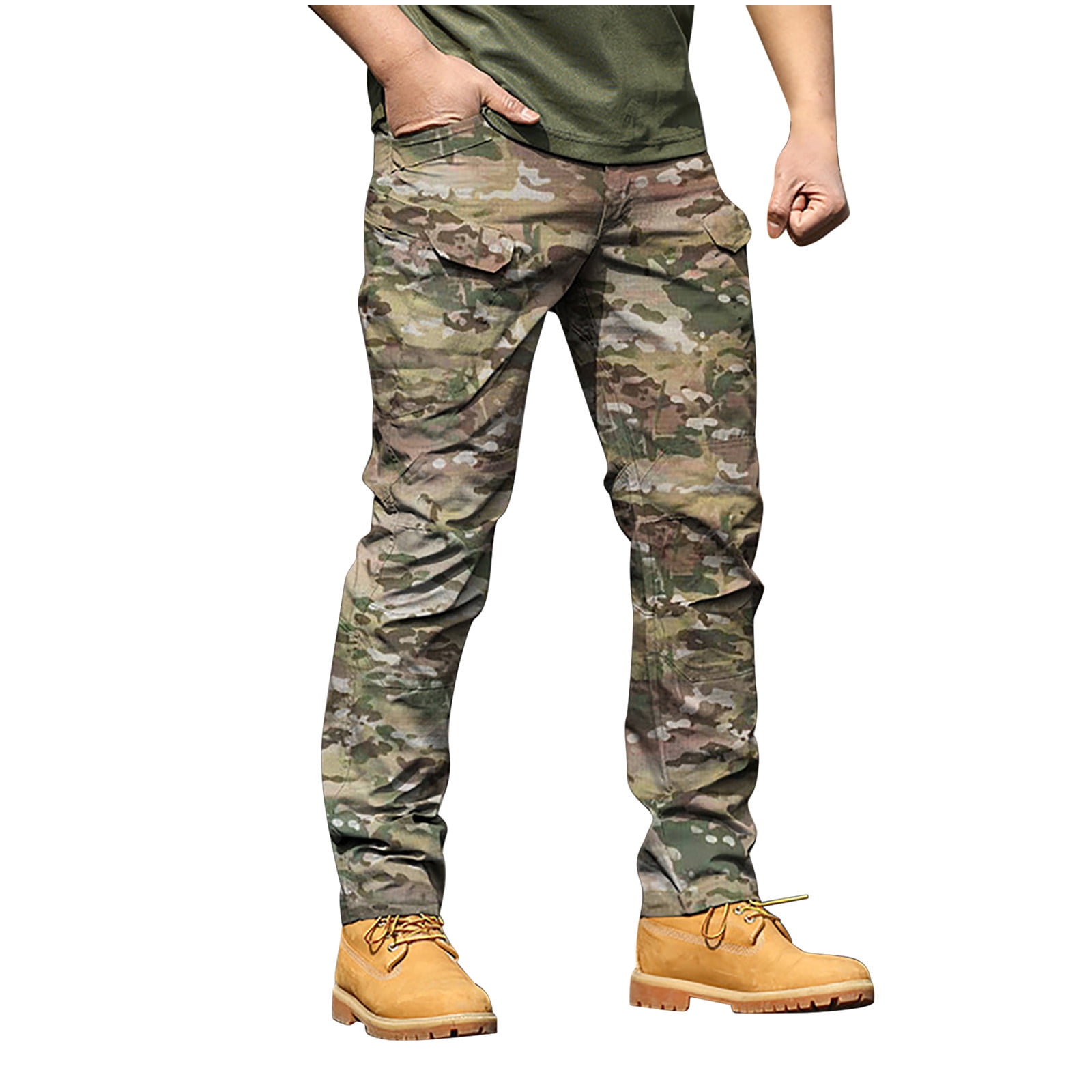 2023 Autumn New 100% Cotton Casual Camouflage Pants Men Clothing Cargo  Loose Streetwear Jogger Pants Men Trousers F7619