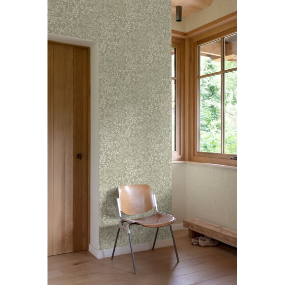 Taupe Grey Leaf Motif Print Non Woven Non-Pasted Textured Wallpaper 57 Sq. Ft.
