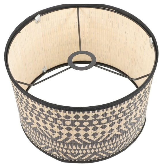 DEMACRIO Elegant Rustic Drum Lampshade Assorted Color Bamboo 1Pcs 11.8X11.8X7.9In