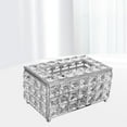 thumbnail image 4 of Organizador dispensador de servilletas de papel rectangulares decorativos para tocador de dormitorio Plata, 4 of 7