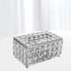 thumbnail image 4 of Caja de pañuelos faciales rectangular de cristal con elegante decoración y dispensador de servilletas Plata, 4 of 7