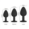 thumbnail image 6 of Black Silicone Anal Butt Plug Sex Toy Adult Small/Medium/Large Beginner Trainers, 6 of 7
