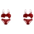 thumbnail image 2 of Sonducket Conjunto de sujetadores de estilo francés de 1/2 copa, Bralette de encaje a la moda para mujer, ropa interior de realce calada con Type1 NO1, 2 of 6