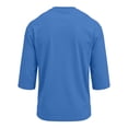 thumbnail image 4 of 3/4 Sleeve Shirt Men Casual comfort Crewneck Baseball solid T-Shirts Fall Sport Athletic Basic Going Out Tops Royal Blue S, 4 of 5