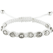 CHRISTIAN BRANDS Needzo White First Communion Cord Bracelet, Adjustable Slip Knot, Catholic Jewelry for Girls or Boys, Chalice and Guardian Angel Medals Design, One Size Fits Most, 8 Inches