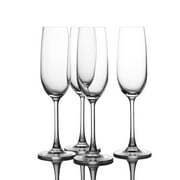 Whole Housewares | Crystal Champagne Flutes Glasses Set of 4 - Machine Made, Clear
