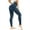 Blue, variant on High Waisted Women's Tummy Ribbed Seamless Bottoms Workout Full Length Yoga Pants